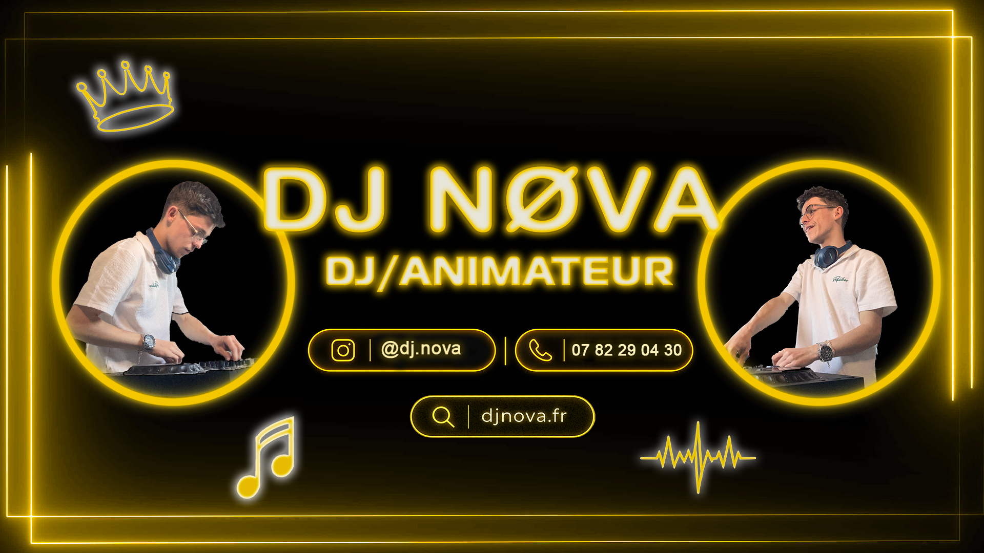 Bannière Dj Nøva, DJ/Animateur — 07 82 29 04 30 — @djnono2mix